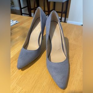 “Frosted Blue” Charles David Suede Pointed-Toe Pumps, Size 7.5